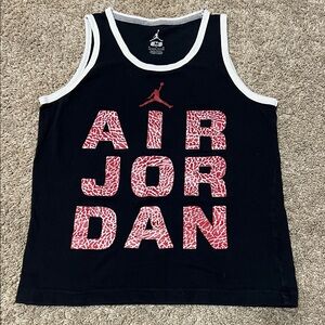 Jordan Kids Black Tank with Red Graphic Letters